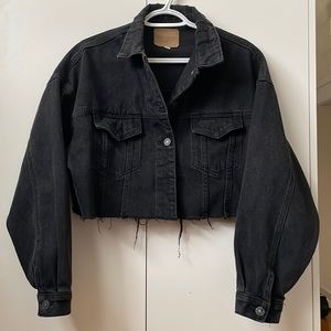 Cropped black Jean Jacket